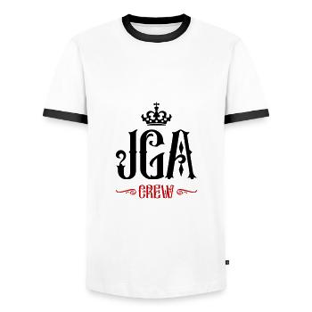 Jga Crew Junggesellenabschied - Männer Kontrast-T-Shirt - Weiß/Schwarz - Vorne - AI Model Female 172 light (172cm) & AI Model Male 178 dark (178cm)
