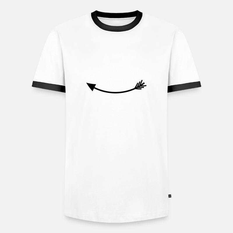 Left arrow - Men's Ringer Shirt - white/black