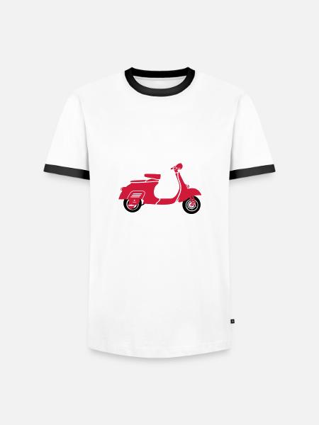 Roller - Männer Kontrast-T-Shirt - Weiß/Schwarz
