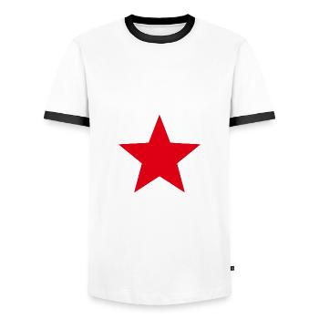 cadeau étoile étoile rouge - T-shirt contrasté Homme - blanc/noir - Devant - AI Model Female 172 light (172cm) & AI Model Male 178 dark (178cm)
