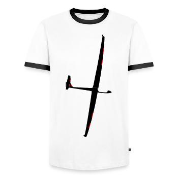 Glider Gliding Gliding Glider - Men's Ringer Shirt - white/black - Front - AI Model Female 172 light (172cm) & AI Model Male 178 dark (178cm)