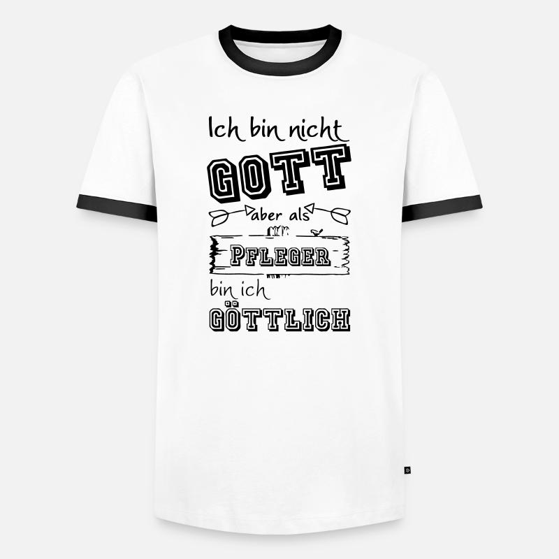 Göttlicher Pfleger Geschenk - Männer Kontrast-T-Shirt - Weiß/Schwarz