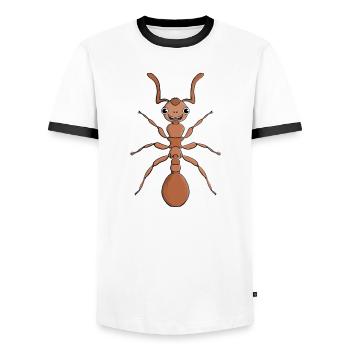 Étreindre une fourmi - T-shirt contrasté Homme - blanc/noir - Devant - AI Model Female 172 light (172cm) & AI Model Male 178 dark (178cm)
