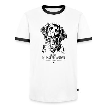 Munsterlander Dad Hunde Münsterländer Wilsigns - Männer Kontrast-T-Shirt - Weiß/Schwarz - Vorne - AI Model Female 172 light (172cm) & AI Model Male 178 dark (178cm)