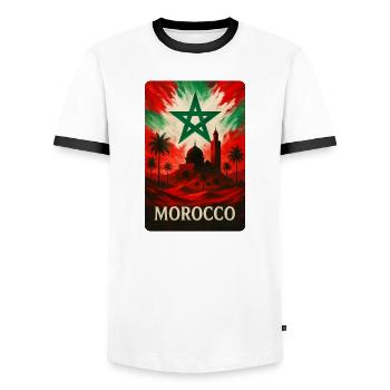 Morocco – Desert & Magic of the Orient - Men's Ringer Shirt - white/black - Front - AI Model Female 172 light (172cm) & AI Model Male 178 dark (178cm)