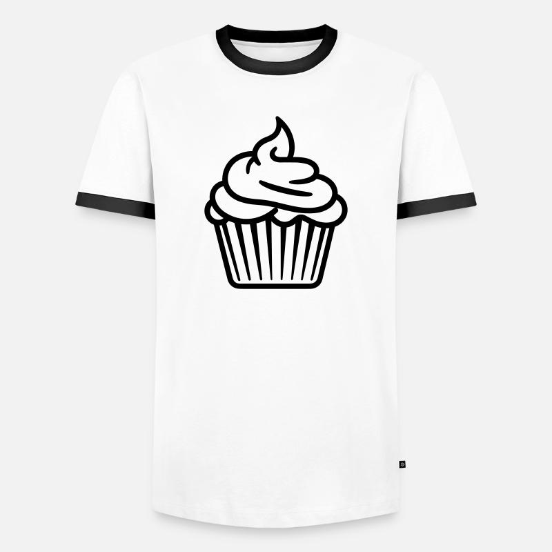 Cupcake - Männer Kontrast-T-Shirt - Weiß/Schwarz