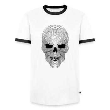 death head crane file fantasy design 2304 k - Men's Ringer Shirt - white/black - Front - AI Model Female 172 light (172cm) & AI Model Male 178 dark (178cm)