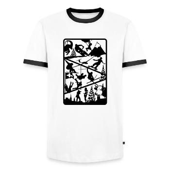 i love switzerland - Men's Ringer Shirt - white/black - Front - AI Model Female 172 light (172cm) & AI Model Male 178 dark (178cm)