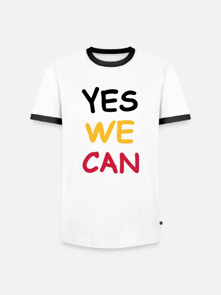 yes we can - Men's Ringer Shirt - white/black