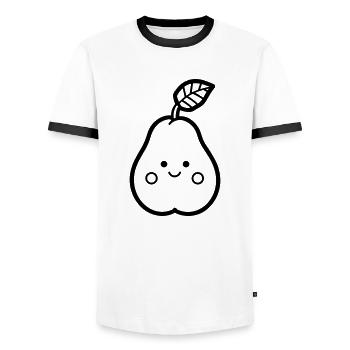 pear - Men's Ringer Shirt - white/black - Front - AI Model Female 172 light (172cm) & AI Model Male 178 dark (178cm)