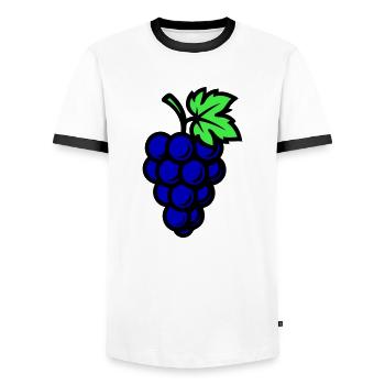 Grapes Grapes Fruit - Men's Ringer Shirt - white/black - Front - AI Model Female 172 light (172cm) & AI Model Male 178 dark (178cm)