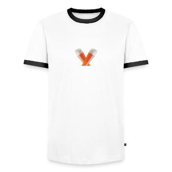 Ich trinke kein Bier ich trinke einen smoothie - Männer Kontrast-T-Shirt - Weiß/Schwarz - Vorne - AI Model Female 172 light (172cm) & AI Model Male 178 dark (178cm)