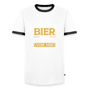 Jeder Freund von Bier ist ein Freund von mir - Männer Kontrast-T-Shirt - Weiß/Schwarz - Vorne - AI Model Female 172 light (172cm) & AI Model Male 178 dark (178cm)