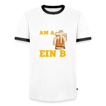 Leck mich am A und gib mir ein B - Männer Kontrast-T-Shirt - Weiß/Schwarz - Vorne - AI Model Female 172 light (172cm) & AI Model Male 178 dark (178cm)