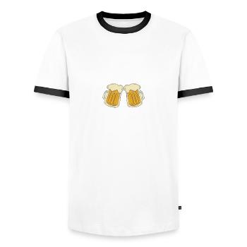 Mittlerweile betanke ich lieber mich - Männer Kontrast-T-Shirt - Weiß/Schwarz - Vorne - AI Model Female 172 light (172cm) & AI Model Male 178 dark (178cm)