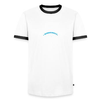 Ohne Bier schrumpft der Bizeps - Männer Kontrast-T-Shirt - Weiß/Schwarz - Vorne - AI Model Female 172 light (172cm) & AI Model Male 178 dark (178cm)