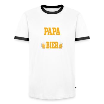 Papa braucht ein Bier - Männer Kontrast-T-Shirt - Weiß/Schwarz - Vorne - AI Model Female 172 light (172cm) & AI Model Male 178 dark (178cm)