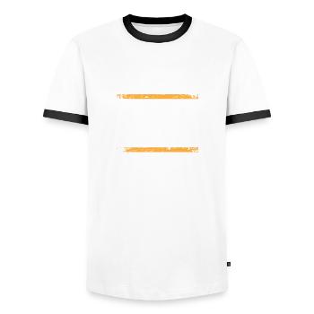 Wegen dem Bier sind wir hier - Männer Kontrast-T-Shirt - Weiß/Schwarz - Vorne - AI Model Female 172 light (172cm) & AI Model Male 178 dark (178cm)