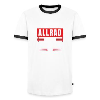 Alles außer Allrad ist ein Kompromiss - Männer Kontrast-T-Shirt - Weiß/Schwarz - Vorne - AI Model Female 172 light (172cm) & AI Model Male 178 dark (178cm)
