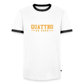 Wo ein Quattro da auch ein Weg - Männer Kontrast-T-Shirt - Weiß/Schwarz - Vorne - AI Model Female 172 light (172cm) & AI Model Male 178 dark (178cm)