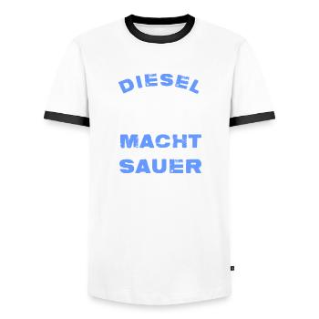 Diesel Power macht die Grünen Sauer - Männer Kontrast-T-Shirt - Weiß/Schwarz - Vorne - AI Model Female 172 light (172cm) & AI Model Male 178 dark (178cm)
