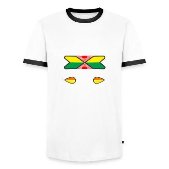 Ich brauche keine Straße - Männer Kontrast-T-Shirt - Weiß/Schwarz - Vorne - AI Model Female 172 light (172cm) & AI Model Male 178 dark (178cm)