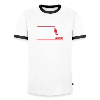 JDM Ich mach s nur mit Japanern - Männer Kontrast-T-Shirt - Weiß/Schwarz - Vorne - AI Model Female 172 light (172cm) & AI Model Male 178 dark (178cm)