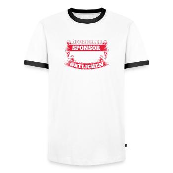 Offizieller sponsor der örtlichen Bußgeldstelle - Männer Kontrast-T-Shirt - Weiß/Schwarz - Vorne - AI Model Female 172 light (172cm) & AI Model Male 178 dark (178cm)