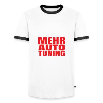 Weniger arbeit mehr auto tuning - Männer Kontrast-T-Shirt - Weiß/Schwarz - Vorne - AI Model Female 172 light (172cm) & AI Model Male 178 dark (178cm)