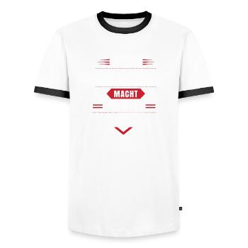 Lader power macht sauger sauer - Männer Kontrast-T-Shirt - Weiß/Schwarz - Vorne - AI Model Female 172 light (172cm) & AI Model Male 178 dark (178cm)