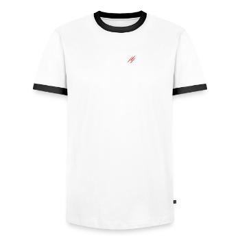 Schöner gruß an alle ich einen 5 Zylinder Turbo - Männer Kontrast-T-Shirt - Weiß/Schwarz - Vorne - AI Model Female 172 light (172cm) & AI Model Male 178 dark (178cm)