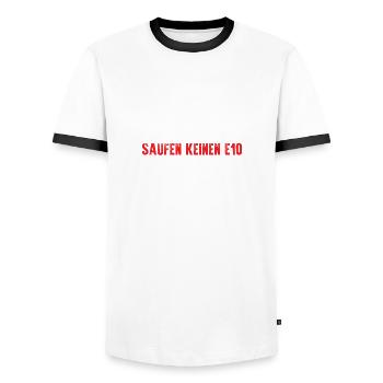 Autos mit Charakter saufen keinen e10 - Männer Kontrast-T-Shirt - Weiß/Schwarz - Vorne - AI Model Female 172 light (172cm) & AI Model Male 178 dark (178cm)