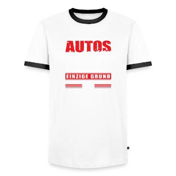 Autos sind der einzige grund morgens - Männer Kontrast-T-Shirt - Weiß/Schwarz - Vorne - AI Model Female 172 light (172cm) & AI Model Male 178 dark (178cm)