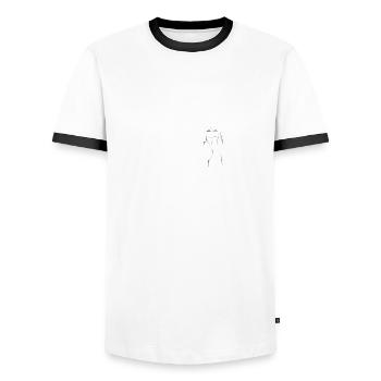 Echte Männer kommen mit dem Auto - Männer Kontrast-T-Shirt - Weiß/Schwarz - Vorne - AI Model Female 172 light (172cm) & AI Model Male 178 dark (178cm)