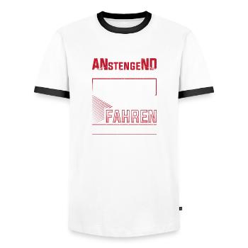 Es ist so anstengend einziger richtig Auto fahren - Männer Kontrast-T-Shirt - Weiß/Schwarz - Vorne - AI Model Female 172 light (172cm) & AI Model Male 178 dark (178cm)