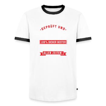 Geprüft und 100 Sicher bester fahrer aller zeiten - Männer Kontrast-T-Shirt - Weiß/Schwarz - Vorne - AI Model Female 172 light (172cm) & AI Model Male 178 dark (178cm)
