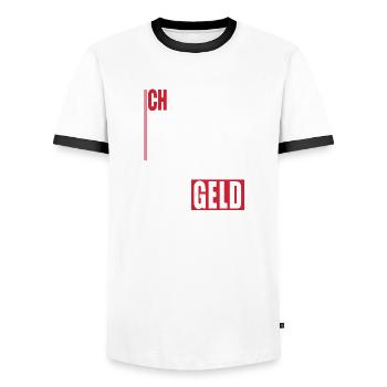 Ich liebe mein Auto natürlich habe ich kein Geld - Männer Kontrast-T-Shirt - Weiß/Schwarz - Vorne - AI Model Female 172 light (172cm) & AI Model Male 178 dark (178cm)