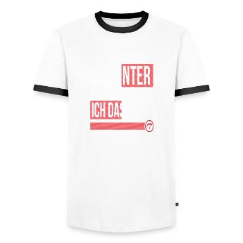 Ihr wechselt im Winter die Reifen ich das Auto - Männer Kontrast-T-Shirt - Weiß/Schwarz - Vorne - AI Model Female 172 light (172cm) & AI Model Male 178 dark (178cm)
