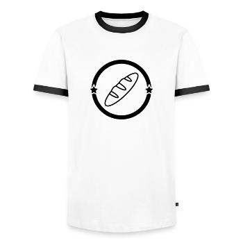 Baker Bakery Boulanger Bäcker Bäckerei Boulangerie - Men's Ringer Shirt - white/black - Front - AI Model Female 172 light (172cm) & AI Model Male 178 dark (178cm)
