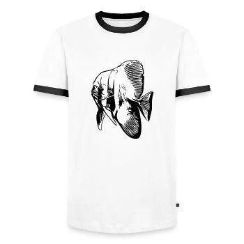 Batfish / Batfish / Vector colors - Men's Ringer Shirt - white/black - Front - AI Model Female 172 light (172cm) & AI Model Male 178 dark (178cm)