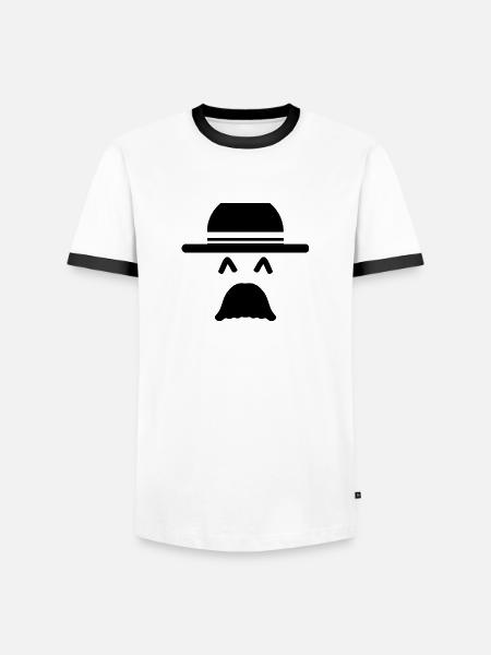 doggy - T-shirt contrasté Homme - blanc/noir