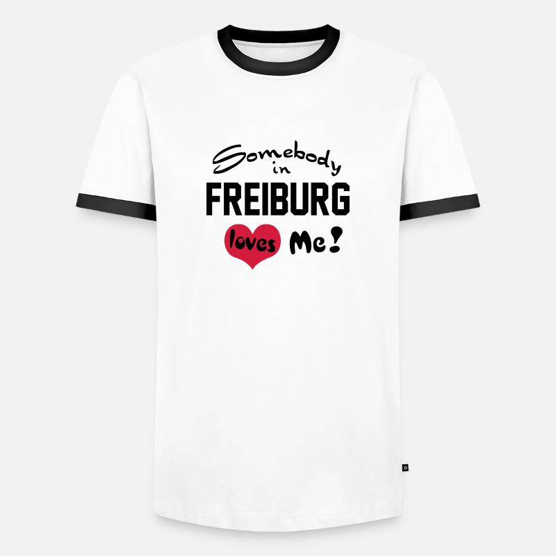 freiburg - Men's Ringer Shirt - white/black