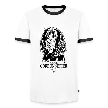 Gordon Setter Papa Chiens Chien Chasse Chiens Wilsigns - T-shirt contrasté Homme - blanc/noir - Devant - AI Model Female 172 light (172cm) & AI Model Male 178 dark (178cm)