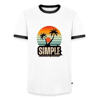 Coucher de soleil 4 - T-shirt contrasté Homme - blanc/noir - Devant - AI Model Female 172 light (172cm) & AI Model Male 178 dark (178cm)