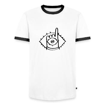 20thCenturyBoy - Men's Ringer Shirt - white/black - Front - AI Model Female 172 light (172cm) & AI Model Male 178 dark (178cm)