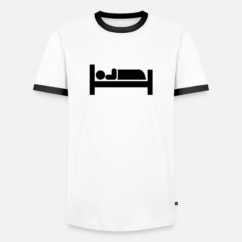 Schlafen - Männer Kontrast-T-Shirt - Weiß/Schwarz