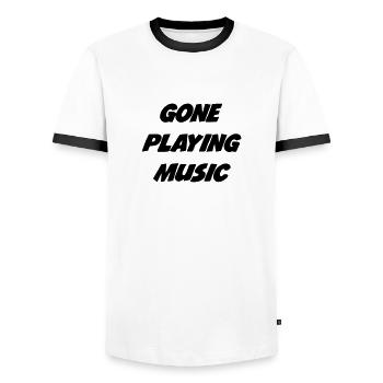 Musik / Musiker / Music / Musician - Männer Kontrast-T-Shirt - Weiß/Schwarz - Vorne - AI Model Female 172 light (172cm) & AI Model Male 178 dark (178cm)