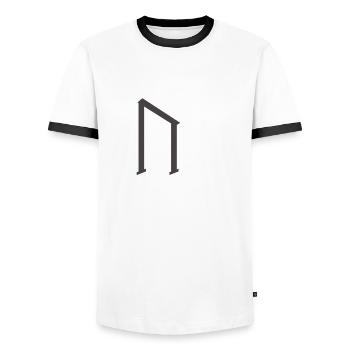 Viking Runes Uruz - Men's Ringer Shirt - white/black - Front - AI Model Female 172 light (172cm) & AI Model Male 178 dark (178cm)