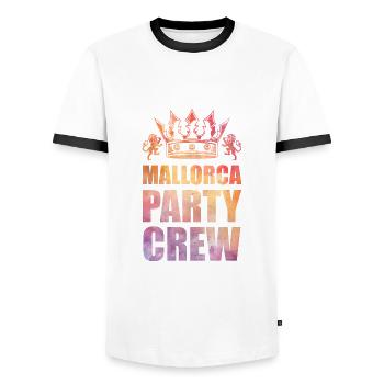 Mallorca Party Crew Spruch - Männer Kontrast-T-Shirt - Weiß/Schwarz - Vorne - AI Model Female 172 light (172cm) & AI Model Male 178 dark (178cm)