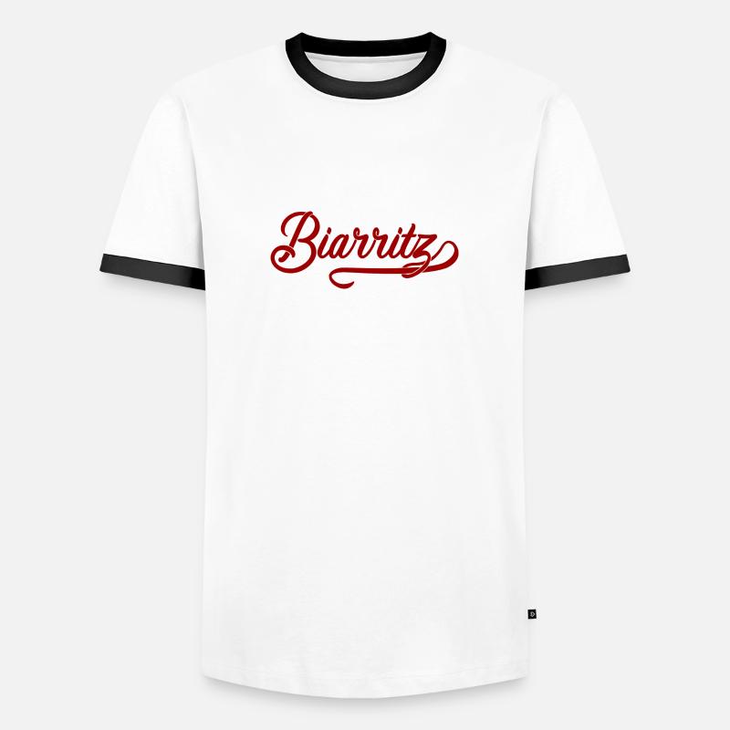 Biarritz - Männer Kontrast-T-Shirt - Weiß/Schwarz